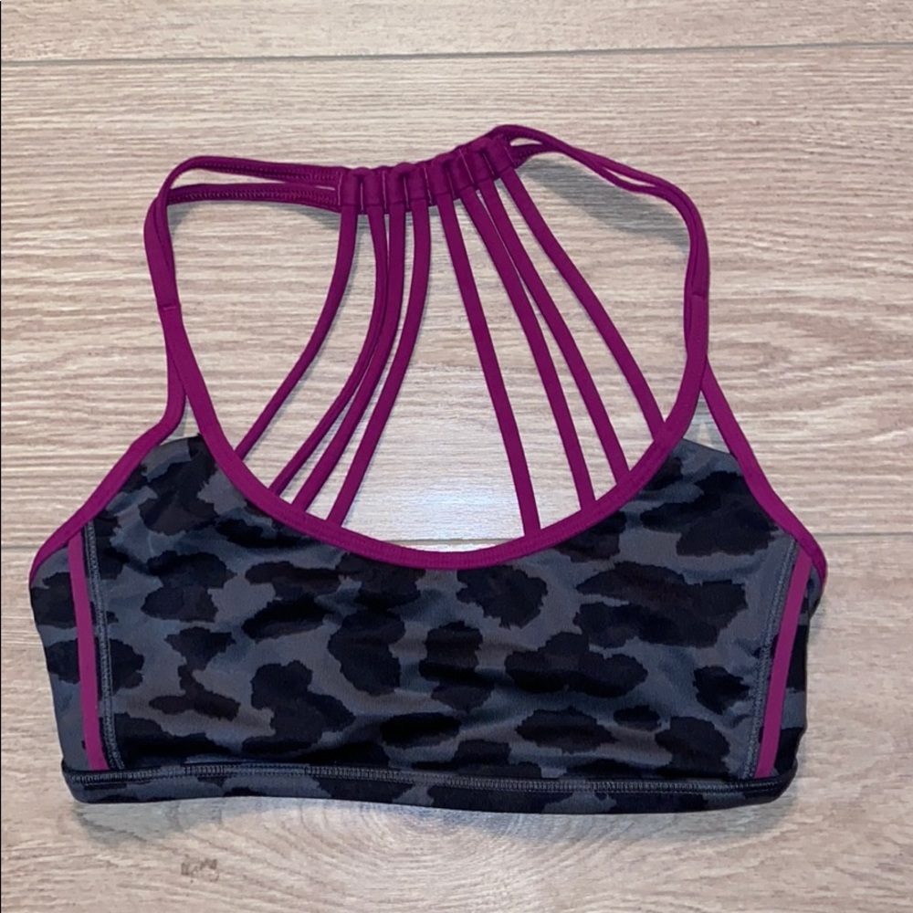 Lululemon leopard strappy sports bra